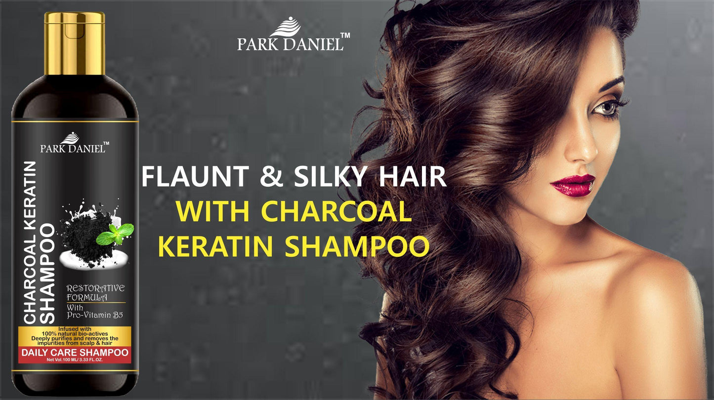 Park Daniel Natural Charcoal Keratin Shampoo - Daily Care Shampoo(100 ml)