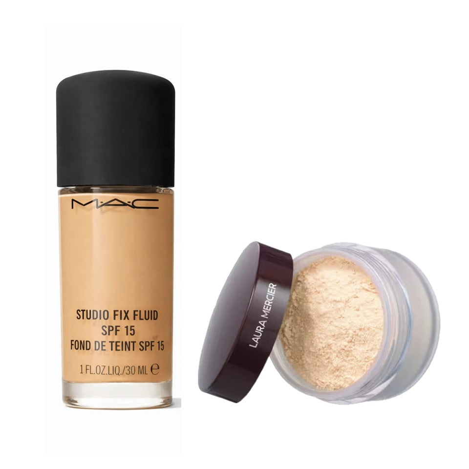MAC Studio Fix Fluid SPF 15 + Laura Mercier Loose Powder Combo