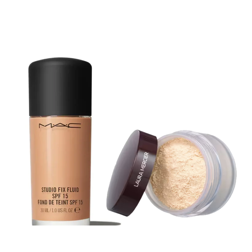 MAC Studio Fix Fluid SPF 15 + Laura Mercier Loose Powder Combo