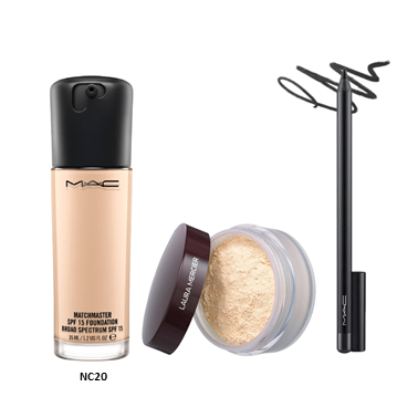 MAC Matchmaster Foundation + Laura Mercier Loose Setting Powder + MAC Eyeliner | 3-in-1 Makeup Combo