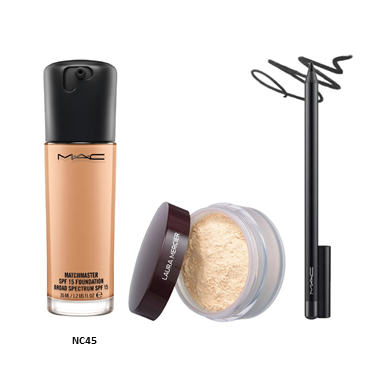 MAC Matchmaster Foundation + Laura Mercier Loose Setting Powder + MAC Eyeliner | 3-in-1 Makeup Combo