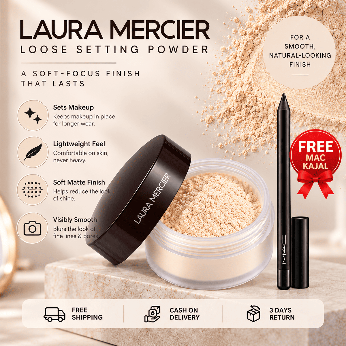 Laura Mercier Loose Setting Powder – Get MAC Kajal FREE